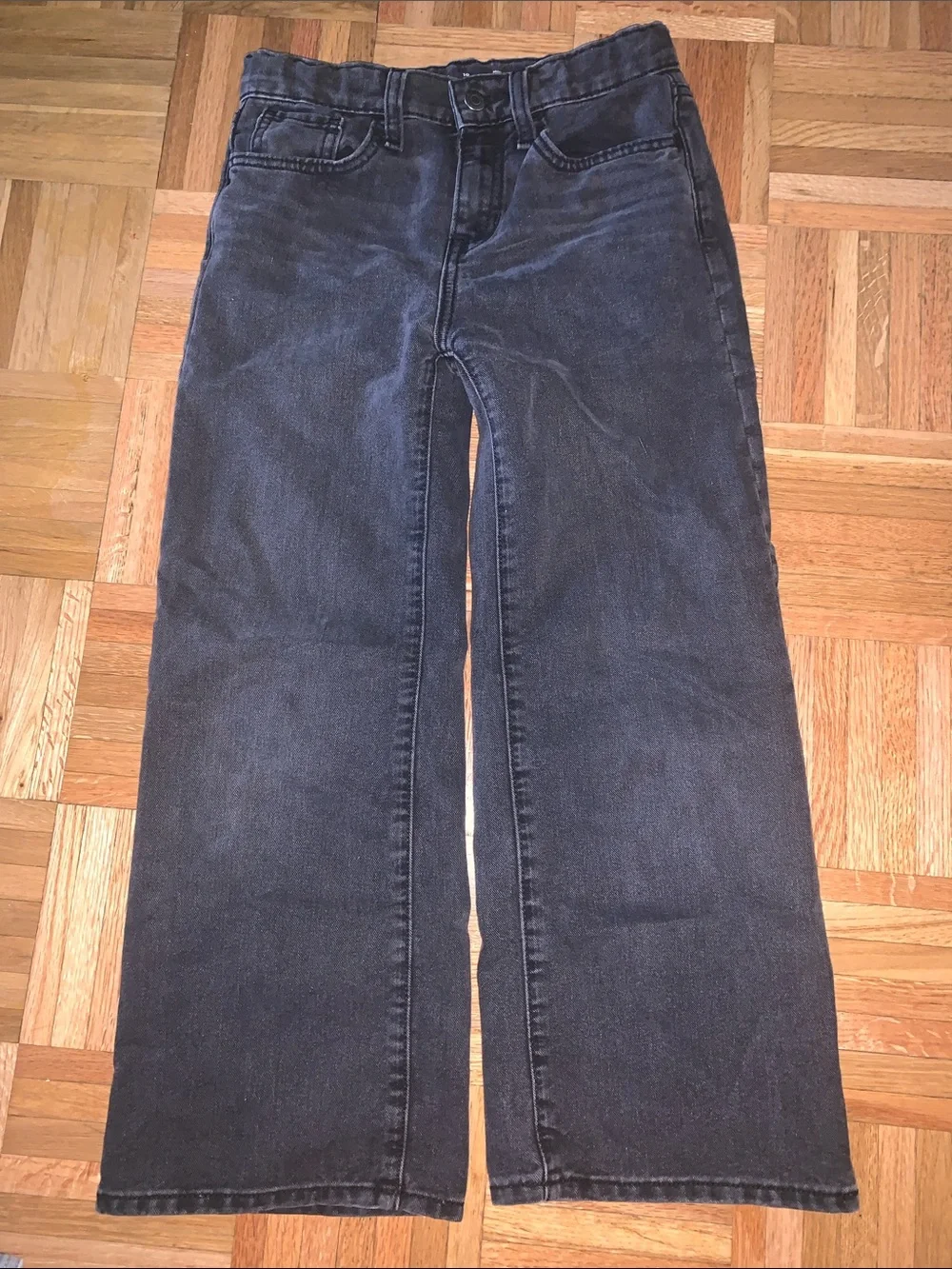 Old Navy High Rise Baggy Wide Leg BLACK WASH Jeans - Girls Size 10